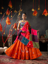 Orange & Blue Chaniya Choli